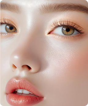 홍조 피부를 표현한 얼굴 이미지